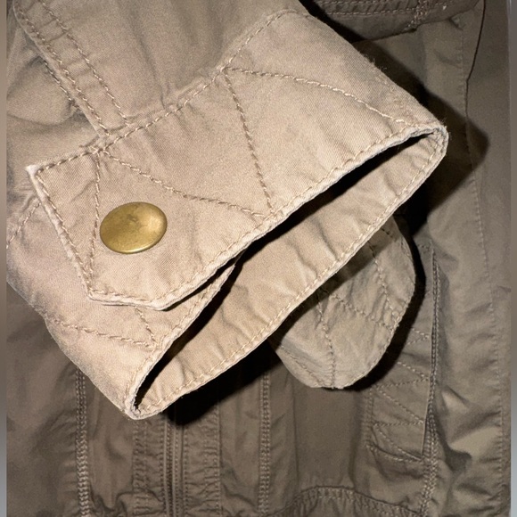 Vintage Y2K 100% Cotton Bomber Lightweight Zip Tan Brown Jacket Size Small - Picture 11 of 16